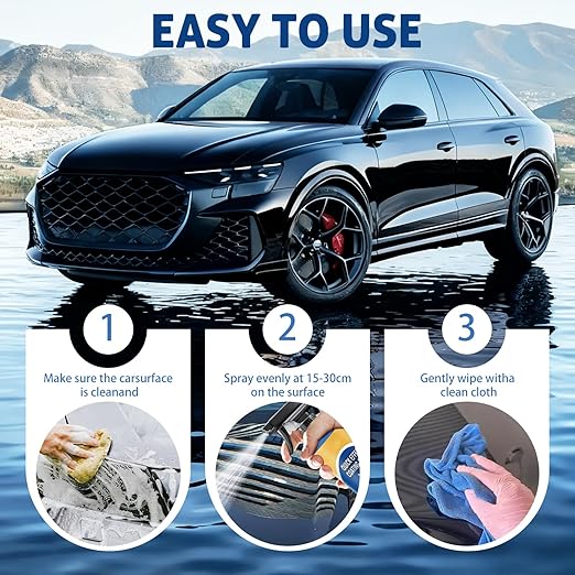 Advanced Car Quick-Acting Coating Agent Spray, 2025 New Quick Effective Coating Spray, Car Scratch Polish Spray Waterless Wash, Oil Film Emulsion Glass Cleaner (1 Set)