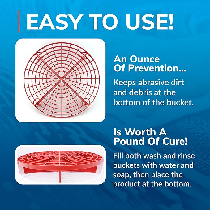 Grit Guard The Original Black Bucket Insert - 10" Diameter Car Wash Bucket for Car Washing, Detailing Compatible with 3.5, 4, 5 and 6 Gallon Buckets