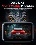 REDTIGER F4 4K Dash Cam Front, 2.2 inch Mini Car Camera, 2160P UHD Touch Screen, Voice Control, Included 32GB Card, Night Vision, Built-in GPS, WiFi APP Control, Loop Recording, 24H Parking Monitor