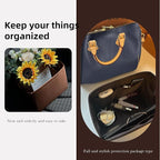 DGAZ Silk Purse Organizer Insert Fits LV Speedy 16/20/25/30/35/45 bags，Silky Smooth Bag Organizer，Luxury Handbag & Tote Shaper（Global Brown，SP20）