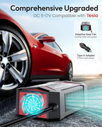 BESTEK Pure Sine Wave Power Inverter - 300W Car Plug in Charger Outlet DC 12V to 110V AC - Cigarette Lighter Adapter 4.8A Dual USB Fast Charging Ports for Phone, Laptop, CPAP - Black