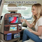 BALEINE Backseat Car Organizer, Back Seat Car Organizers and Storage, Kick Mats Back Seat Protector, Travel Accessories for Most Automotive (1 Pack, Mocha)