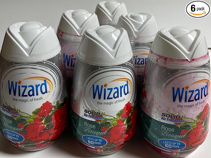 Wizard The Magic of Fresh gel Air Freshener, solid air freshener 7.8 oz Rose bouquet (Pack of 6)