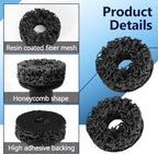 6PCS Wheel Hub Cleaning Pads, 2" Durable Nylon Web Pads, Wheel Stud Cleaner Pads