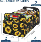 Femuar Car Trunk Organizer, Car Storage Organizer with Large Capacity Waterproof Collapsible Trunk Organizer for Car Suv/Jeep/Sedan (Sunflower, Standard)