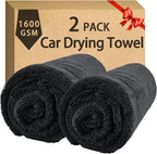 2-Pack Double Sided Car Drying Towel(28"x36"),1600 GSM Super Absorbent Microfiber Drying Towels for Cars,Streak-Free,Scratch-Free,No Water Spots,Machine Washable