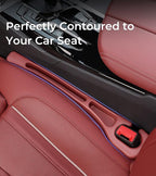 Car Seat Gap Filler, 2-Pack No Drop Seat Guard Universal Fit Car Seat Gap Plug Anti-Drop with Storage, Fill The Gap Between Seat and Console, Auto Accessories for SUV Truck Sedan (Bordeaux Red)