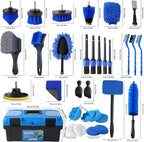 36Pcs Car Detailing Kit, Car Detailing Brush Set, Car Cleaning Kit, Auto Detailing Tools for Interior Exterior Wheels, Professional Car Wash Accessories with Windshield Cleaning Tool and Storage Box