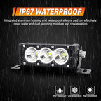 AUXTINGS 2 Pieces 6 inch Single Row White LED Light Bar 30W Off Road Light Bar Spot Beam LED Work Light Truck UTV 4x4 Cars SUVs ATVs Boats Fog Driving Light with Wiring Harness kit