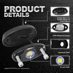 4Pods LED Rock Lights White LED Neon Underglow Light for Car Truck ATV UTV SUV Underbody Glow Trail Rig Lamp Waterproof (White)