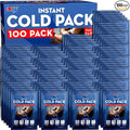 Sport Temp Instant Ice Cold Packs (7”x 5”) Disposable Ice Packs for Pain Relief, Swelling, Injuries, Toothaches, and Sprains – Cold Therapy for Athletes, First Aid, Travel & Outdoor Use (100 Pack)
