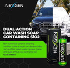 Nexgen Premium Ceramic Soap (16oz) - Dual-Action Formula Car Wash Soap with SiO2 for Cleaning & Protection - Hydrophobic Water-Beading`- Car Cleaning Supplies - Safe for Paint, Glass, Chrome & More