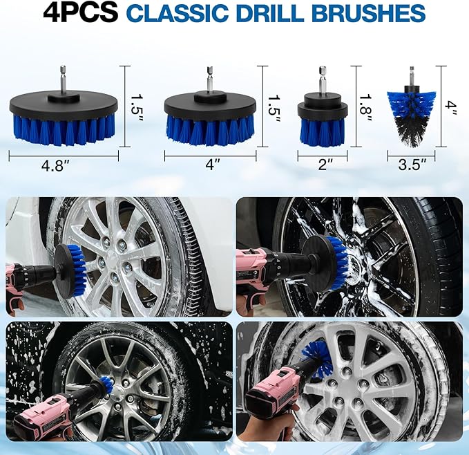 SHALL 28Pcs Car Detailing Kit, Car Detailing Brush Set, Car Wash Cleaning Kit, Professional are Kit Car Care Kit for Interior Exterior Wheels