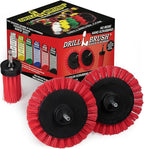 Drillbrush Hard Bristle Cleaning Brush for Crevices and Gaps - Drill Brush Attachments for Cleaning Brick and Cement - Brick Fireplace Cleaner Brushes - Cemetery Headstone Cleaner Kit for Graves