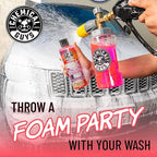 Chemical Guys CWS21564M Car Wash Starter Bundle - Sticky Snowball Ultra Snow Foam Car Wash Soap, 64 oz (.5 Gallon) Cherry Scent + Green Chenille Wash Mitt (2 Items) Works on Cars, Trucks, SUVs, & More