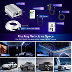 VASTFIRE Starlight Headliner Kit - 800pcs 0.02in 9.8ft Fiber Optic Star Lights for Car with 16W RGBW, Twinkle & Music Sync, APP/Remote Control for Car Roof/Bedroom Ceiling