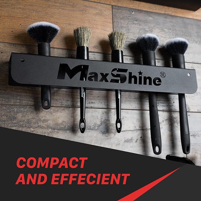 Maxshine Universal Detailing Brush Holder (2-Pack) – 10 Car Detailing Brushes Organizer – Sturdy, Simple & Lightweight Design, Easy Wall Mounting – Premium Auto Detailing Accessories & Supplies