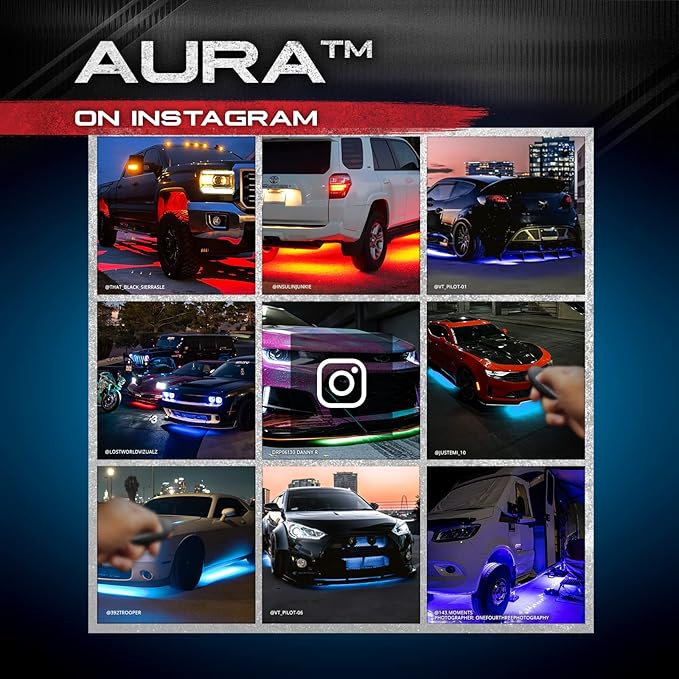 OPT7 Aura Aluminum Underglow for RV Exterior Lights w/Remote Control, 12V LED Waterproof Light Bars, Camper Van Neon Underbody Lighting Kit, RGB Multicolor Motorhome Travel Trailer, Outdoor Decor