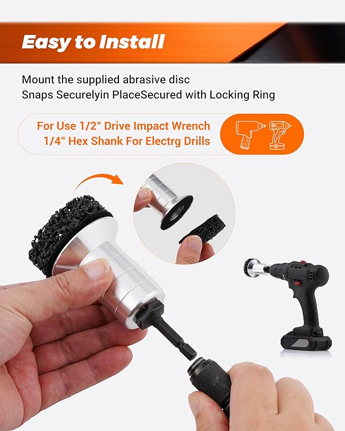2Pcs Wheel Brake Hub Cleaning Disc,Hub Cleaner Resurfacing Tool Brush Iron for Dust Remover Wheel Stud Cleaner Automotive Tools Fits Power Drill or 1/2" Impact Driven Wrenches for Cars,Nuts,Motorcycle