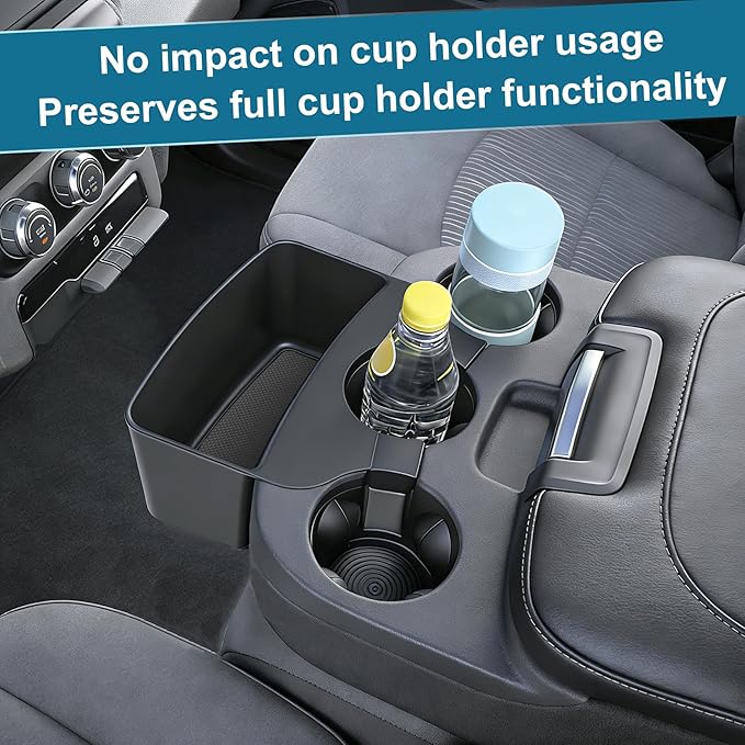 RAVOTOM Center Console Hanging Organizer Box Compatible with 2013-2024 Dodge Ram 1500 & 2013-2026 Ram 2500/3500 Interior Accessories Cup Holder Expander Storage Box (Jump Seat Only)