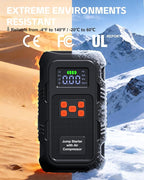 5000A Jump Starter with Air Compressor, Portable Car Battery Jump Starter with 150 PSI Tire Inflator for Up to 10.0L Gas and 8.0L Diesel Engines, 12V Jump Box Battery Charger Booster(Orange)
