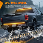 Nilight 60 Inch Truck Tailgate Strobe Light Strip Tail Emergency Bar Rear Window Warning Lamp Ultra-Bright Double Row 360 LED for Pickup Trailers Construction Vehicles Car SUV, Amber