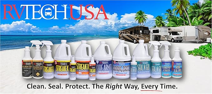 RVTECH Streak-X Instant RV Black Streak Remover - Stain Bird Dropping Smoke Soot Sap Brake Dust Tar Pro-Strength Cleaner Wash | 1 Gallon