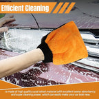 wuyaoyao 2PCS Car Wash Mitts, Soft Coral Fleece Cleaning Glove for Cars Washing, Scratch-Free & Lint-Free, Reusable Microfiber Wash Mitts, Automotive Cleaning Supplies, Car Accessories (Square Glove)