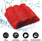 Hahafelt 6 Pcs Dual Side Microfiber Car Wash Pad 9'' x 8'' Double-Twist Pile Absorbency Drying Towels for Car Motorcycle SUV Truck