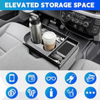 Console Organizer Tray Cup Holder Fits for 2021-2025 Ford F150 & 2023-2026 F250 F350 F450 F550 40/20/40 Jump Seat Center Console Storage Cup Holder Insert for F-Series Super Duty Accessories