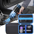Aproca Case Compatible with EYYA Handheld Cordless Car Vacuum Cleaner, Portable Storage Hard Bag for Accessories - Black with Blue Zipper (Case Only)