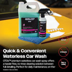 Malco OTG Waterless Car Wash (16 Oz.) - 100% Waterless Car Wash Spray/No Water or Bucket Needed/Safe and Effective Cleaning Solution for Cars/Great for On The Go or Regular Use (199416)