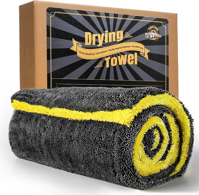 toretark Microfiber Towels for Cars Drying Towel - 36"x24", Streak-Free Double-Sided Ultra Absorbent Bath Towels, Edgeless Design for Car Detailing Cleaning & Household