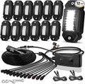 LEDMIRCY Pure White Rock Lights Kit with Switch Wire Harness 12PCS LED Rock Lights White for Off Road Trucks ATV UTV SUV RZR Underglow Trail Rig Light High Power Under Body Waterproof Shockproof