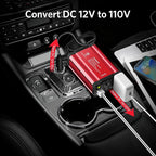 300w Power Inverter DC 12V to AC 110V - vansoet Car Plug Adapter Outlet with 3.4A Dual USB Fast Charging Port - Car Charger Cigarette Lighter Adapter for Phone, Laptop on Road Trip (Red)