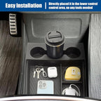 Lower Center Console Organizer for 2022-2026 Rivian R1T & R1S Accessories, Floor Console Storage Tray Insert with Cup Holder