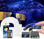 Split Starlight Headliner Kit - 1600pcs 0.02in 4.9ft Fiber Optic RGBW Star Lights for Car with 8 Light Heads 16W Engine Easy to Hide,Flexible Wiring,APP/Remote Control for Car Roof Ceiling