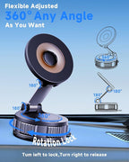 LOMONICA 2026 Upgraded Car Phone Holder for Magsafe [120+LBS Strongest Suction & 2800gf Magnetic] 360° Adjustable Car Phone Mount, Phone Holders for Your Car for iPhone 12-17 Pro Max Series & Samsung