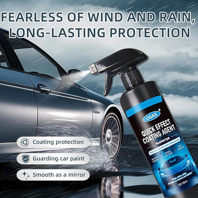 500ML Ceramic Coating for Cars, Quick Effect Coating Agent for Car Motorcycles Trucks & RVs - Extreme Hydrophobic Water Beading & Deep Gloss Shine for Long-Lasting Polish Spray Wax