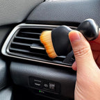 Car Detailing Brush, Soft Bristle Cleaning Brush, Scratch-Free Auto Duster Tool for Dashboard, Air Vents, Leather & Interior Cleaning (Black&Brown with Cap)