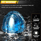 BJZ 6Pcs Ice Blue Watermelon LED Strobe+Constant Marker Lights Dual Function Watermelon-Shaped Side Marker Clearance Tail Top Cap Roof Lights for Trailer Truck Semi-Trailer Heavy-Duty Truck Bus Van