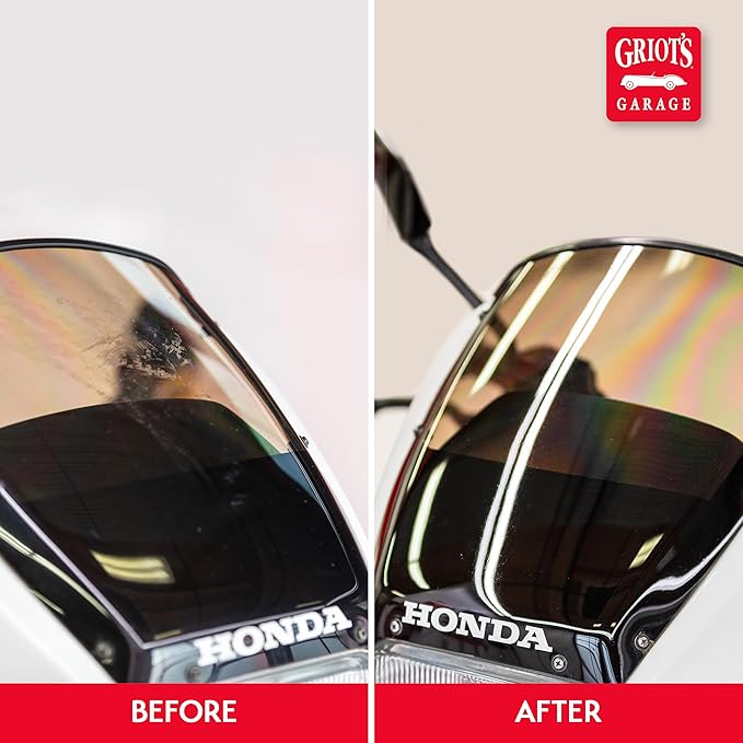 Griot's Garage Plastic All-in-One, Polish, Restore, and Protect Vehicle Lights, Gauges, B-Pillars, Windscreens and More, Ceramic Infused Protection, 16oz, 10872