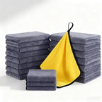 Ultrasoft, Large, Thick and Quick Drying Car Microfiber Cleaning Towel 800GSM Polishing Waxing Auto Detailing Towel Cloth (6pack) (Grey-Yellow)