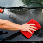 Hahafelt 6 Pcs Dual Side Microfiber Car Wash Pad 9'' x 8'' Double-Twist Pile Absorbency Drying Towels for Car Motorcycle SUV Truck