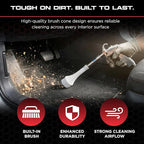Tornador Z-014 Air Blow Out Tool Bundle | Includes CT-900 Brush Cone | High-Velocity Air Blowout with Brush Agitation | Professional Detailing for Vents, Carpet & Upholstery