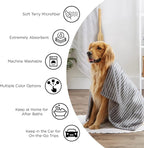 Bone Dry Pet Grooming Microfiber Towel, Striped Collection, X-Large, 41x23.5, Rose (Pack of 2)