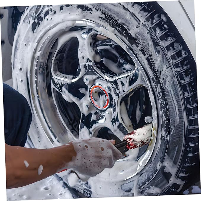 Unomor 9pcs Wheel Tire Cleaning Brush Soft Detail Brushes for Car Wash Bendable Rim Cleaner Tools Design Multipurpose Vehicle Wash Supplies