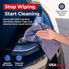 USANOOKS Microfiber Cleaning Cloth Grey - 50 Pcs (12.5"x12.5") - High Performance - 1200 Washes, Ultra Absorbent Microfiber Towel Weave Grime & Liquid for Streak-Free Mirror Shine - Car Washing Cloth