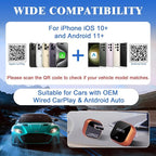 Wireless CarPlay Adapter 2026 Upgrade, 2-in-1 CarPlay Wireless Adapter for Apple iPhone & Android Auto, Mini Plug & Play Dongle Converts Wired to Wireless CarPlay, USB & Type-C（CP888）