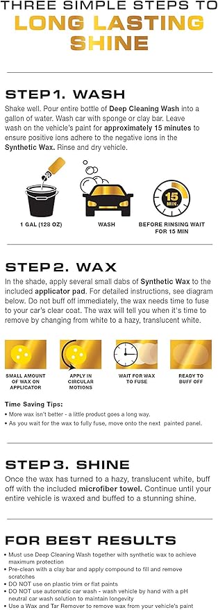 Rust-Oleum 345537 Factor 4 Synthetic Car Wax Kit, 4 oz